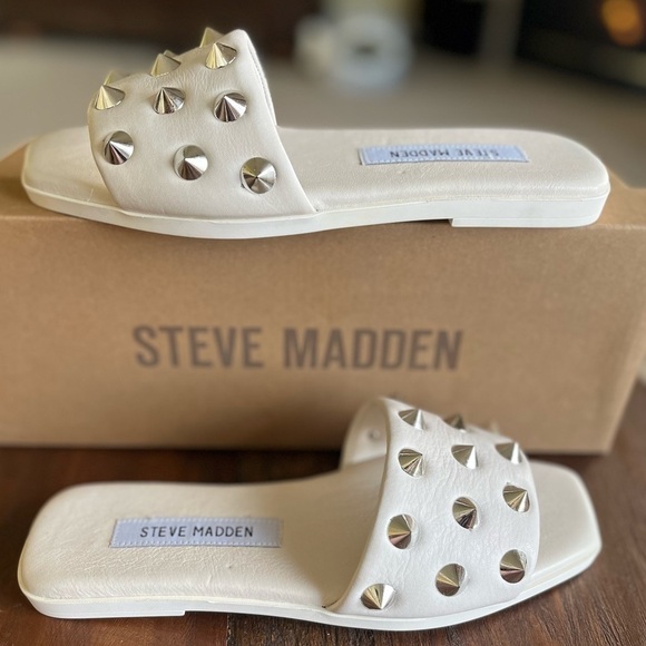 Steve Madden Shoes - Steve Madden Laverne Leather Studded Slide Sandals